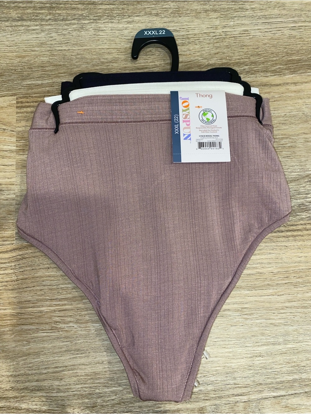 High-Waist Thong Bikini Set - Mauve & Black & White